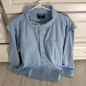Shimano Light Blue Men’s Casual Button-Down Shirt